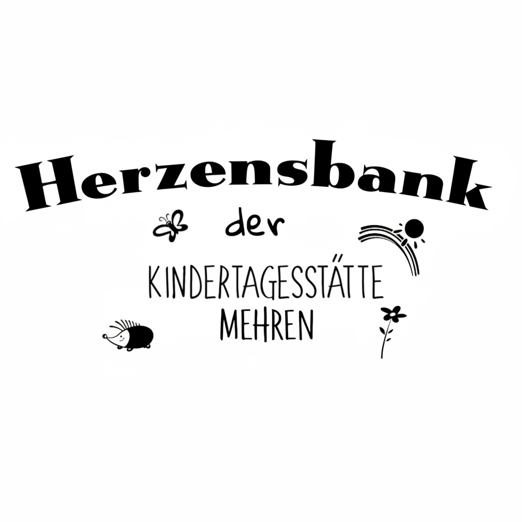 Für die CNC-Gravur vorbereitete Fräsdatei der Herzensbank für die Kindertagesstätte Mehren als Schwarz-Weiß-Vorlage.